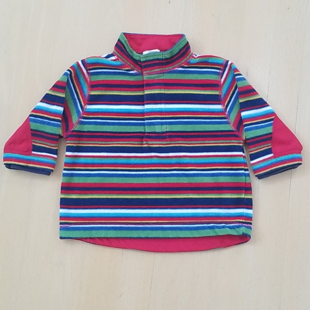 Baby Gap Rainbow Stripe Pullover Sweater Cardigan Fleece Jacket - Picture 3 of 9